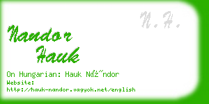 nandor hauk business card